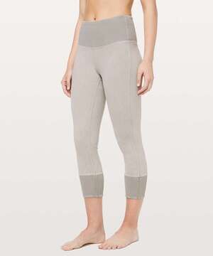 Lululemon Wunder Under Crop 23" *Ribbed Washed French Clay Sz 4